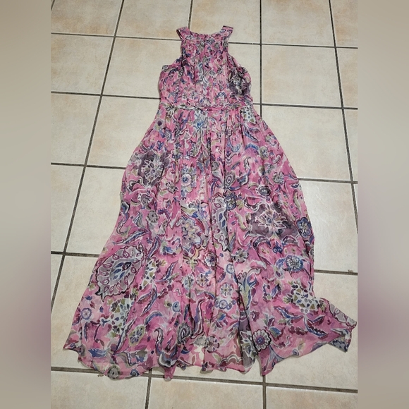 Veronica Beard Pink Floral Criss-Cross Midi Dress - Picture 3 of 5